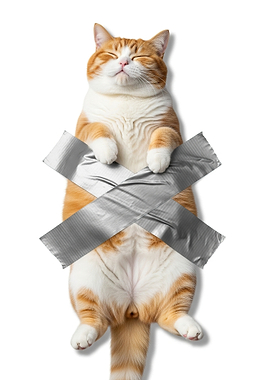 Orange Cat Taped Up