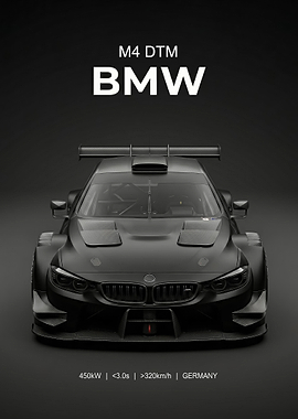 black M4 DTM Race Car poster