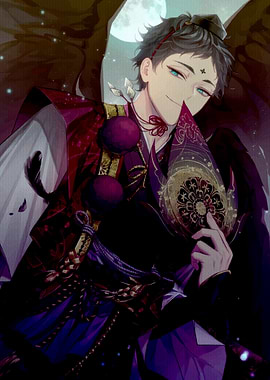 Anime character in traditional Japanese attire