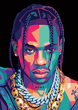 Travis Scott Pop Art Portrait
