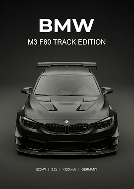 black Track Edition BMW M3 F80 poster
