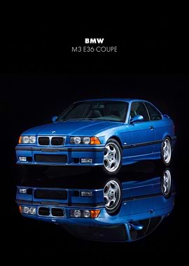 BMW M3 E36 Coupe Car Poster