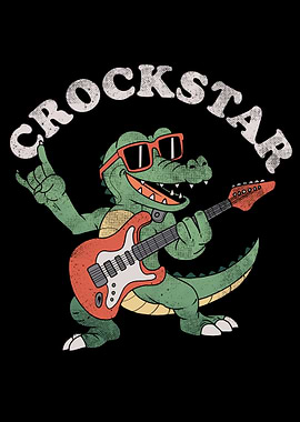 Rockstar Alligator Playing Guitar