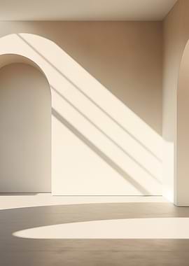 Diagonal Sunlight in Minimal Arch Space — Soft Geometry No. 01