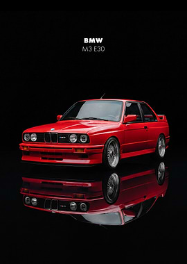 BMW M3 E30 Car Poster