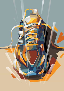 Sneaker Shoe Illustration in Pop Art Style