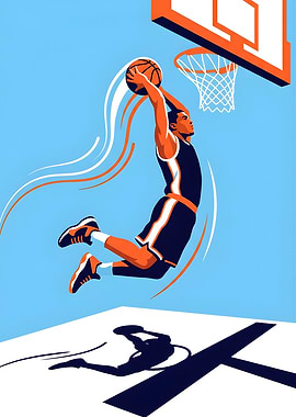 Basketball Player Dunking