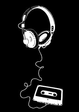 Headphones and Cassette Tape
