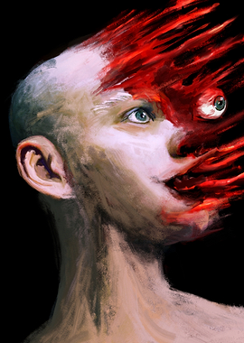 Surreal Portrait of a Distorted Face