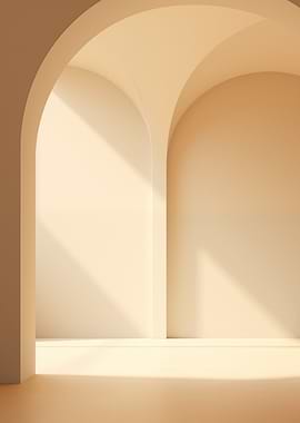 Layered Arches in Warm Minimal Space — Soft Geometry No. 04