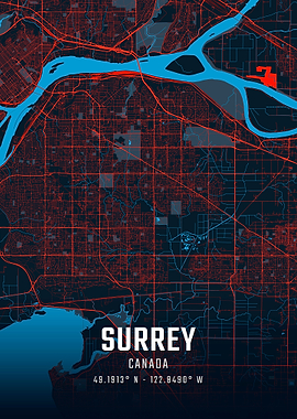Surrey Canada City Map