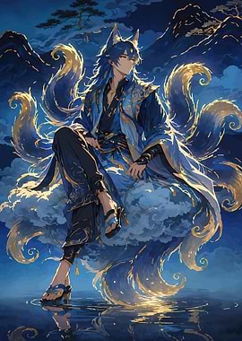 Blue Fox Spirit Warrior