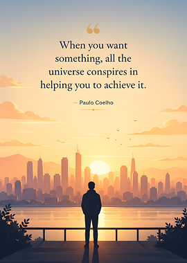 Man watching city skyline at sunset