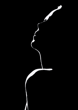 Minimalist Silhouette of a Woman's Profile