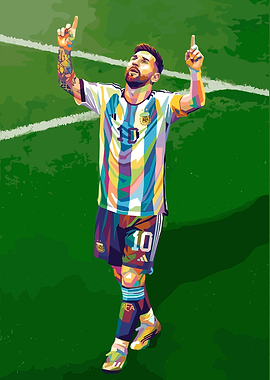 Lionel Messi in Pop Art Style