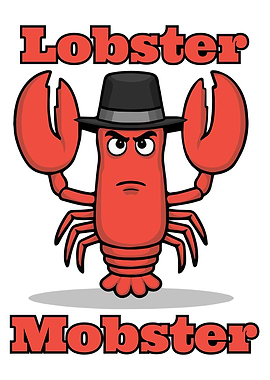 Lobster Mobster Pun Cartoon