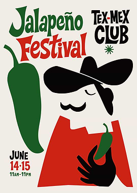 Jalapeño Festival Tex-Mex Club Poster