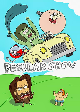 Regular Show Characters in a Car