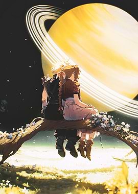 Cloud and Aerith art