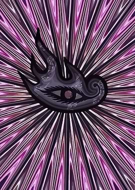 Mystical Eye Symbol with Psychedelic Background