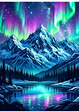 Alaska Northern Lights Aurora Borealis Scenic Landscape