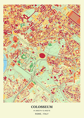Colosseum Map of Rome