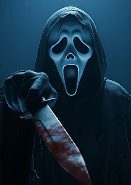 Ghostface Killer with Bloody Knife