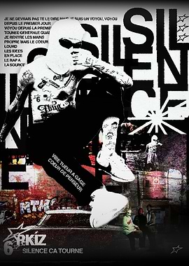 Urban Rap Poster with Masked Figure