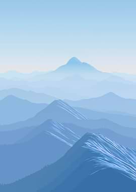 Misty Mountain Range Landscape