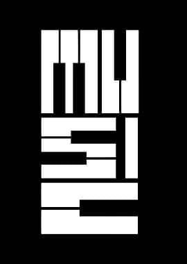 Music Piano Keyboard Text Art