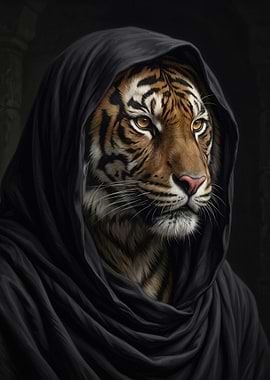 Tiger in a black hood