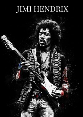 Jimi Hendrix Playing Guitar