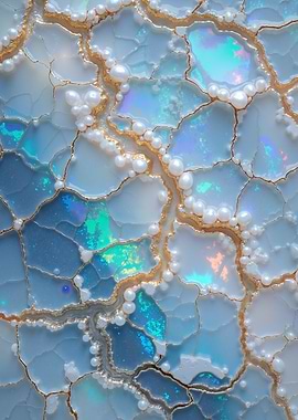 Abstract Opal and Gold Texture