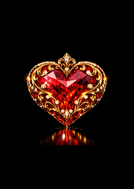 Heart-shaped ruby and diamond pendant