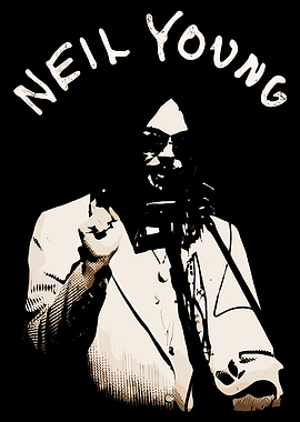 Neil Young performing with harmonica