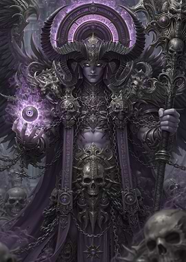 Dark Sorcerer with Orb and Staff