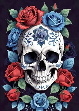 Sugar Skull with Roses