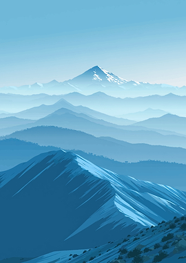Misty Mountain Range Landscape