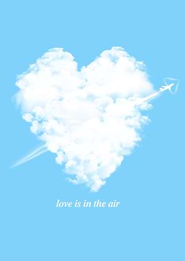 Heart Cloud with Airplane