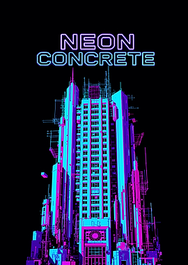 Neon Concrete Cityscape
