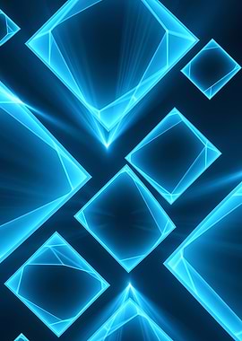 Abstract Blue Geometric Shapes