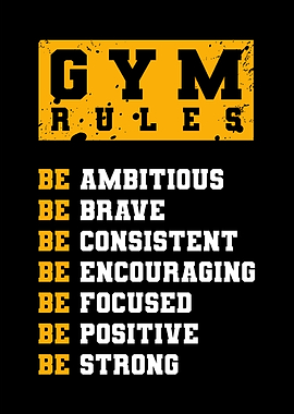 Gym Rules Motivational Poster