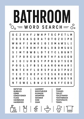 Bathroom Word Search Puzzle Forgot Your Phone Funny Bathroom Toilete Humor