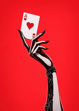 Hand Holding Ace of Hearts