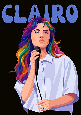 Clairo Singing with Rainbow Hair