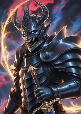Demonic Knight with Glowing Sword