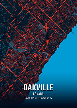Oakville Canada City Map