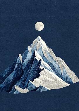 Moonlit Mountain Peaks