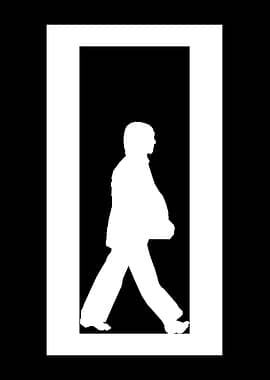 Silhouette of a person walking