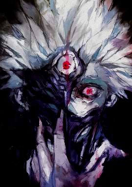 Creepy Ghoul with Red Eyes